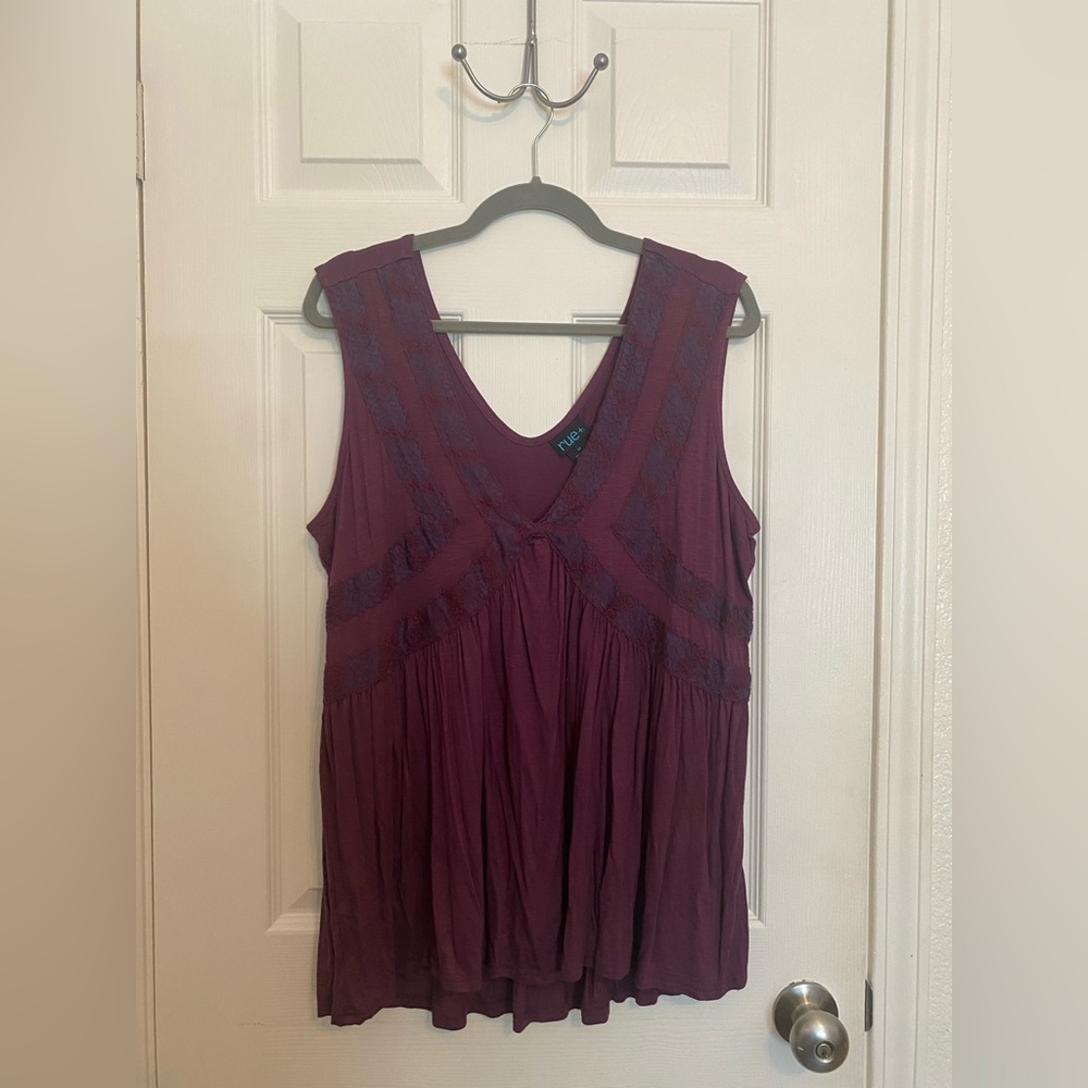 Boho tank with ribbon detailing on bust